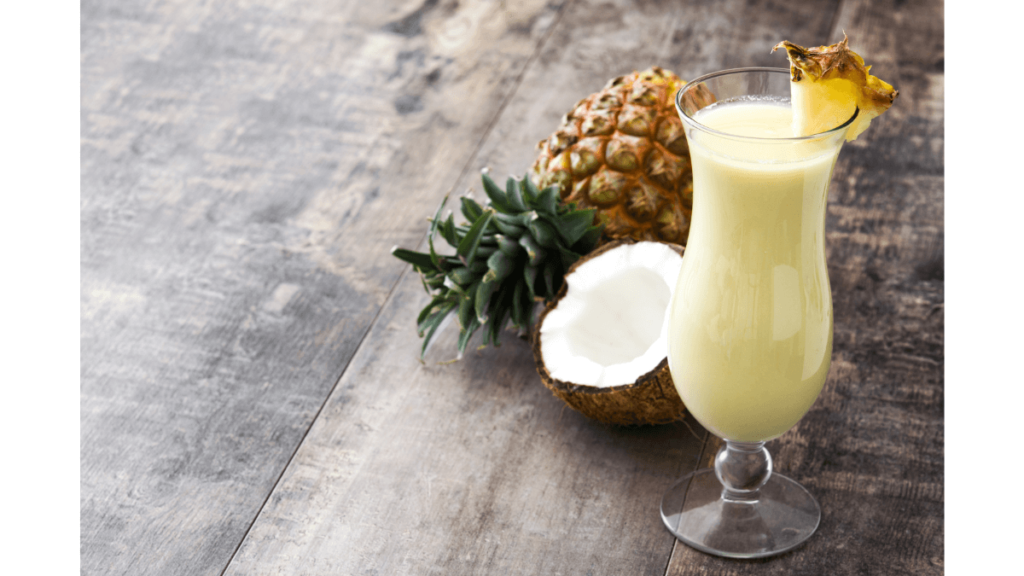 Virgin Piña colada garnished with pineapple