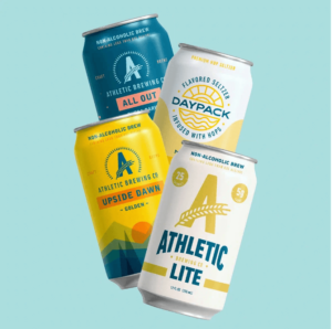 A variety of Athletic Brewing beers