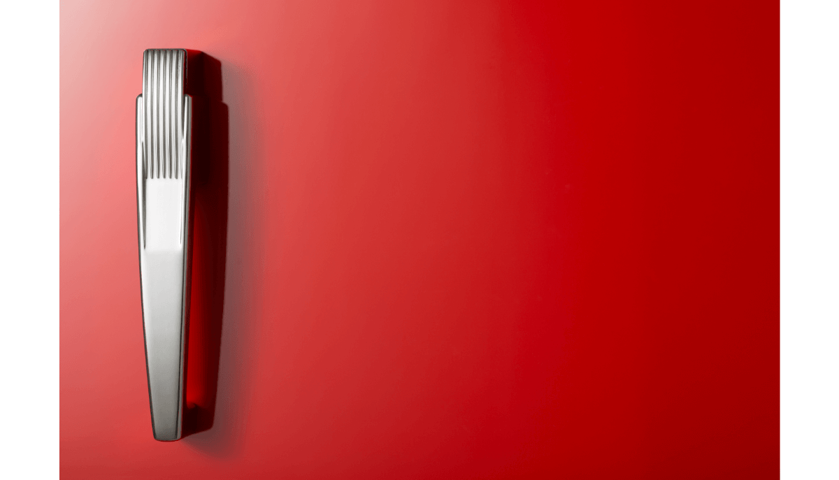 Red retro refrigerator door